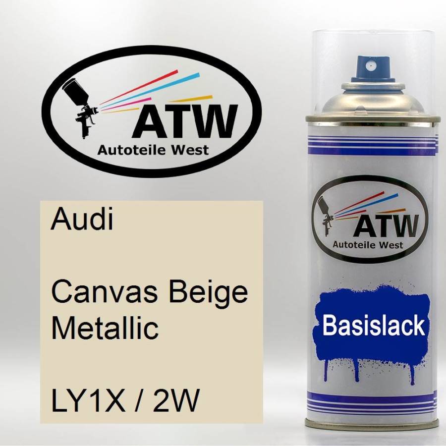 Audi, Canvas Beige Metallic, LY1X / 2W: 400ml Sprühdose, von ATW Autoteile West.